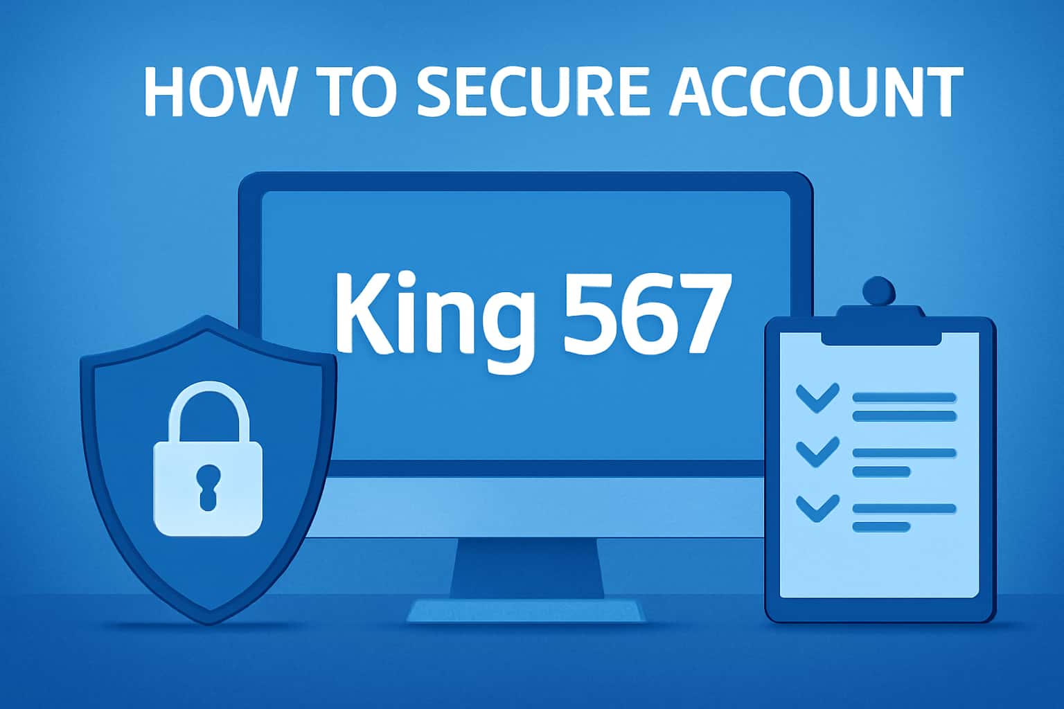 Informational scene illustrating how to secure the King 567 account.