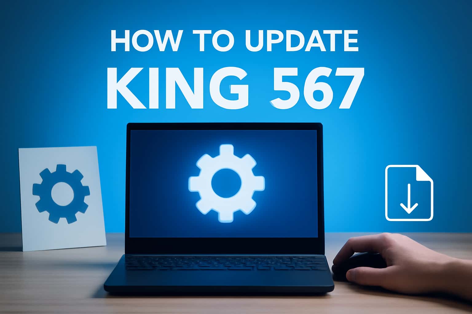 An educational image illustrating the process of updating King 567.