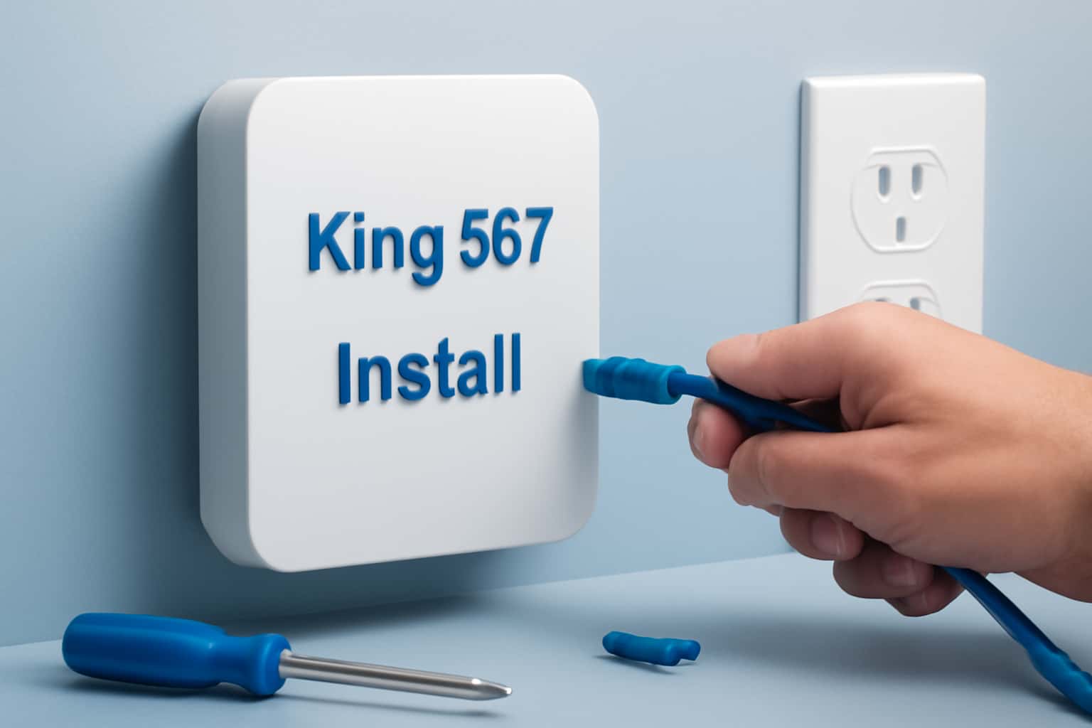 Informational scene regarding the installation process of King 567.