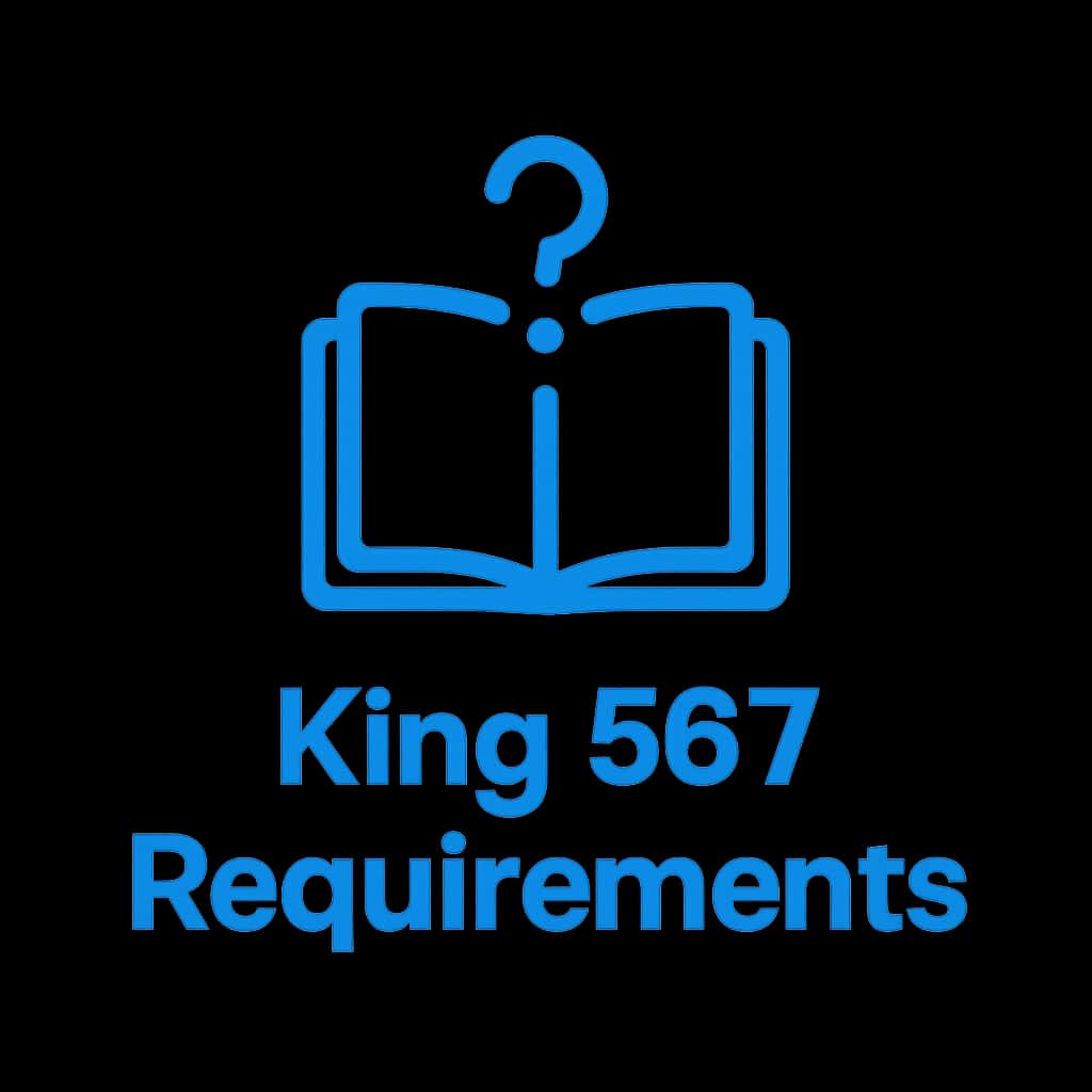 King 567 Requirements icon, symbolizing installation guidance.