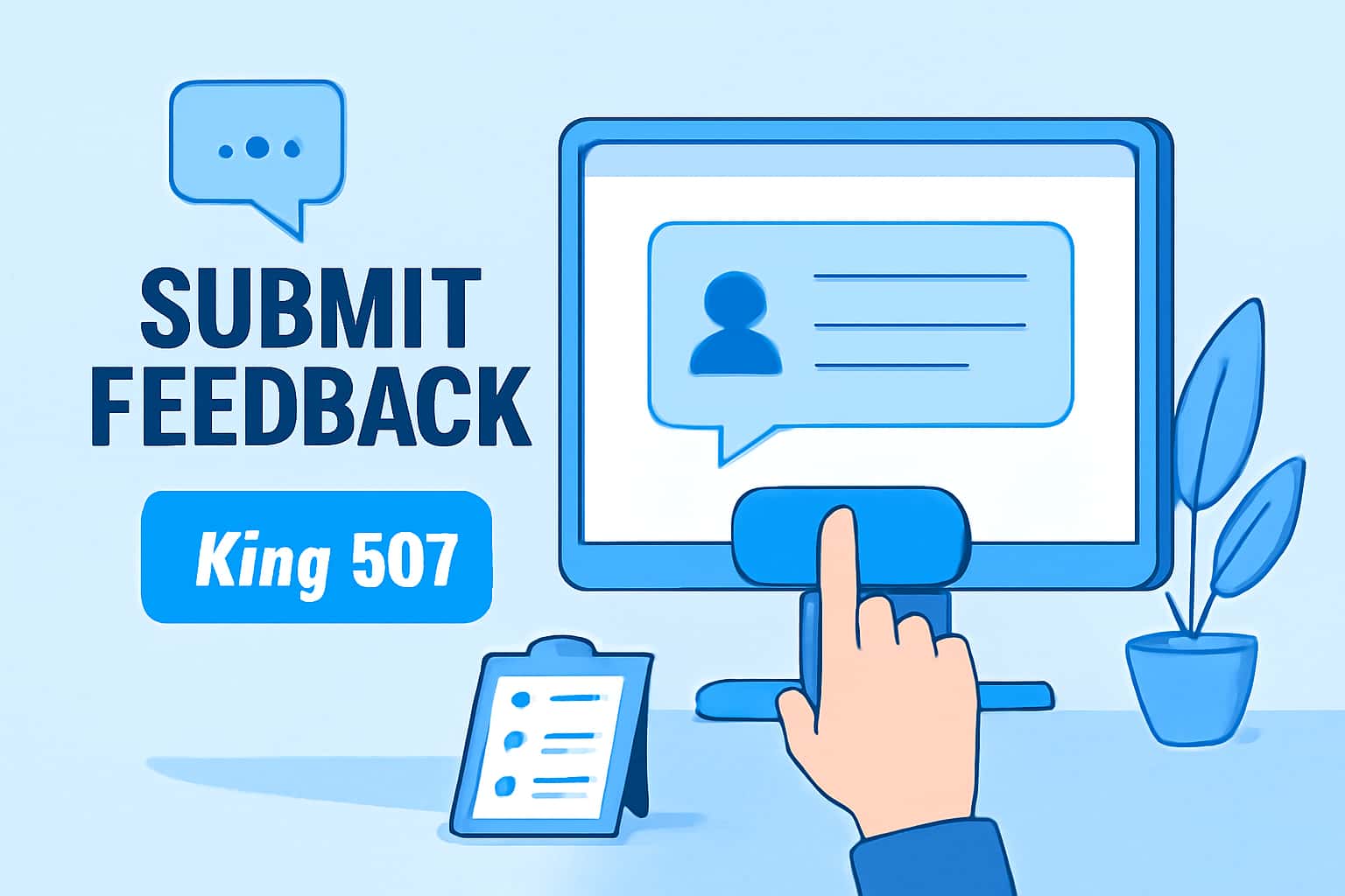 Informational graphic for Submit King 567 Feedback.