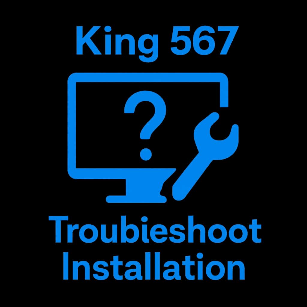 Icon representing Troubleshoot King 567 Installation.