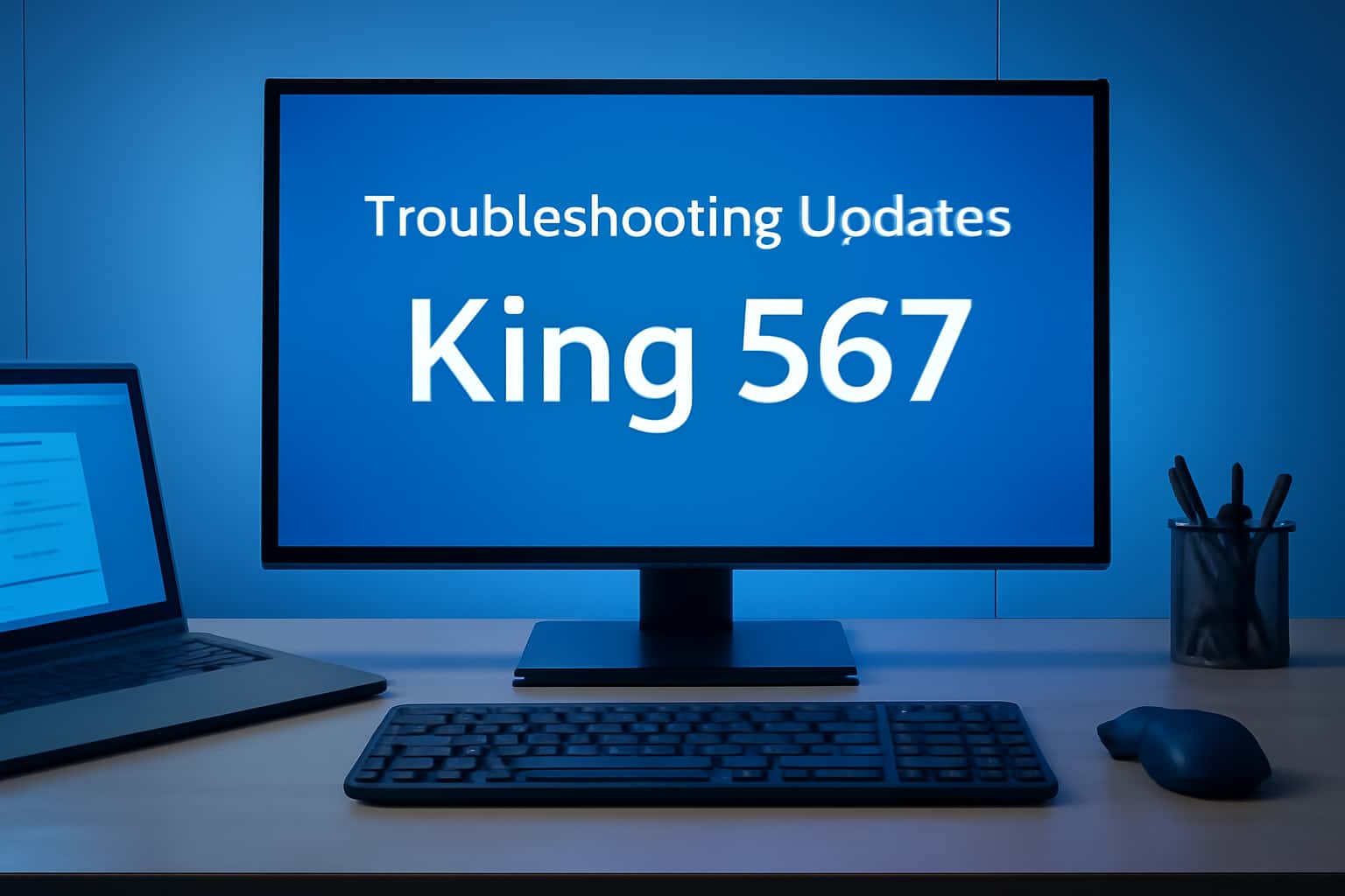 An informational graphic depicting troubleshooting steps for King 567 updates.