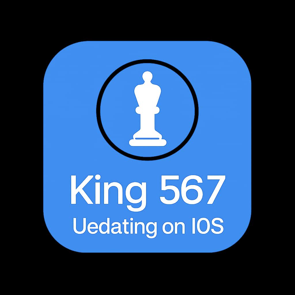 An icon depicting app update instructions for King 567 on iOS.